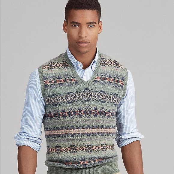 Men’s Fair Isle Wool Vest - Picture 2 of 6